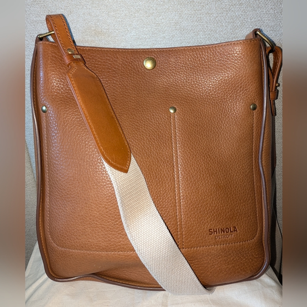 Shinola Tan Leather Crossbody Bag